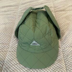 Women’s Green Quilted Cap with Ear Flaps